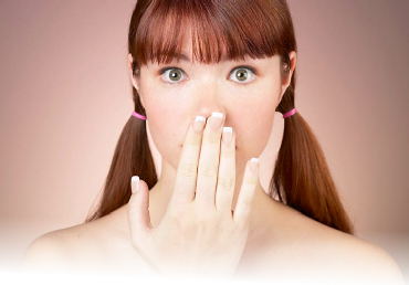 picture of pretty girl with suprised expression 